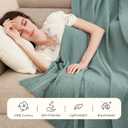 EMME Cotton Blanket Queen Size for Bed Soft Large Muslin Bed Blankets 90"x90" Lightweight Breathable Layering Bedspread All Season Gauze, Teal