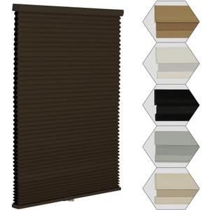 MYshade Cordless Blackout Window Blinds & Shades Pull Down Room Darkening Window Shades Light Blocking Honeycomb Cellular Shade for Indoor Windows Easy to Install 19 inch Wide, H36 Taupe Blinds (Color-coordinated Taupe)
