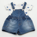 Cat&Jack 0-3M Denim Jumper Shorts And Shirt