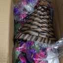 Artificial Fake Hanging Flowers in Basket for Outdoor Indoor Decoration,UV Resistant Faux Silk Dark Purple and Fuchsia Morning Glory Plants Realistic Hanging Planter for Outside Home Porch Yard