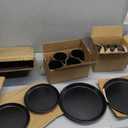 Stone Lain Jules Modern Stoneware 12-piece Round Black Dinnerware Set, Plates and Bowls Sets, Black, 2 Big Plates, 2 Small Plates, 4 Cups, 4 Bowls