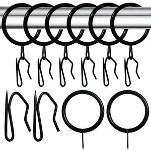 30 Pack Curtain Hooks for Drapes and 30 Pack Curtain Rings with Hooks MetalPinch Pleat Curtain Hooks Pleat Hooks for Drapes Curtain Rings for Drapes Pinch Pleat Hooks Black