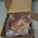 Wooden Yarn Bowl Holder, Craft Knitting Bowl with 8pcs Metal Crochet Hooks, 7.9''Large Yarn Holder Dispenser Yarn Storage Bowls, for Knitters & Crocheters (Brown 7.9 inch)