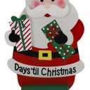 Sfozstra Christmas Advent Number Countdown Calendar,Wooden Square Number Tabletop Calendar Decoration, Santa Claus Home Office Decoration Calendar, Rotatable Square Countdown Calenda