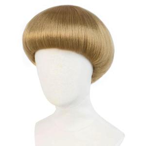 JoneTing Short Blonde Bob wig Bowl Cut Wigs 60s 70s Men Wigs Short Funny Hair for Women+Hair Cap Blonde Mushroom Wig for Man Blond Bob Hair With Bang for Halloween Party Outfit Cosplay Costume