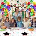 Wettarn 47 Pcs 2026 Pre School Graduation Decorations Pre k Graduation Decorations Include Kindergarten Table Cover 10 Congrats Hanging Swirl 36 Pcs Graduate Balloon for Congrats Grad Party(White)