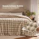Bedsure Fluffy Bubble Faux Fur King Blanket, 104"x90", Beige