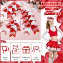 12 Pcs Senior 2026 Hair Bows with Glitter Letter Sparkly Bow Hair Accessories for Baseball, Rugby, Cheerleader, and Sport Teams(Red)
