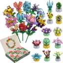 Advent Calendar 2025 Building Block Flowers Flowers and Succulents for Kids 24 Days of Christmas Countdown Building Blocks