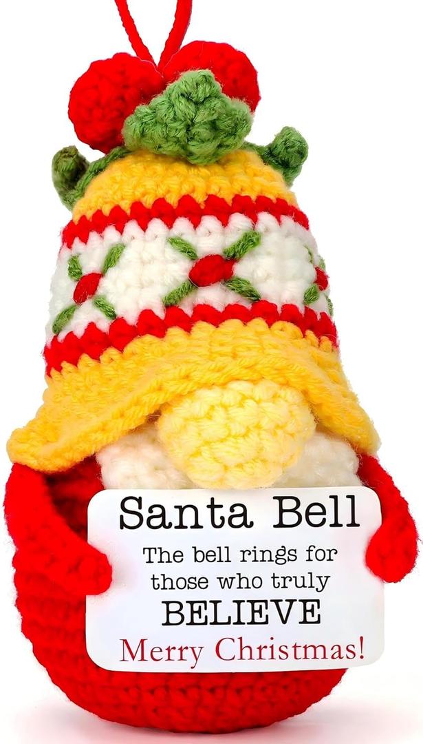 3 x Cute Christmas Stocking Stuffers White Elephant Gifts for Her Him Friends Coworker Neighbors Women Men, Christmas Tree Ornament Hanging Decoration Desk Decor, Crochet Gnome