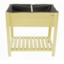 CHURRZZ Elevated Wooden Garden Bed with Breathable Non-Woven Fabric and Slatted Bottom, Perfect for Raised Flower and Vegetable Planting (L)