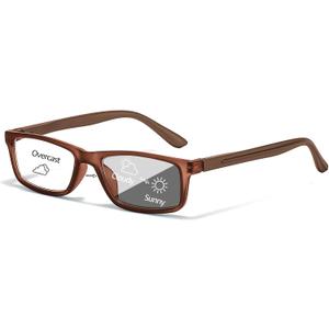IGnaef Photochromic Reading Glasses Men Women UV Protection Sun Readers IF2321 (Brown)