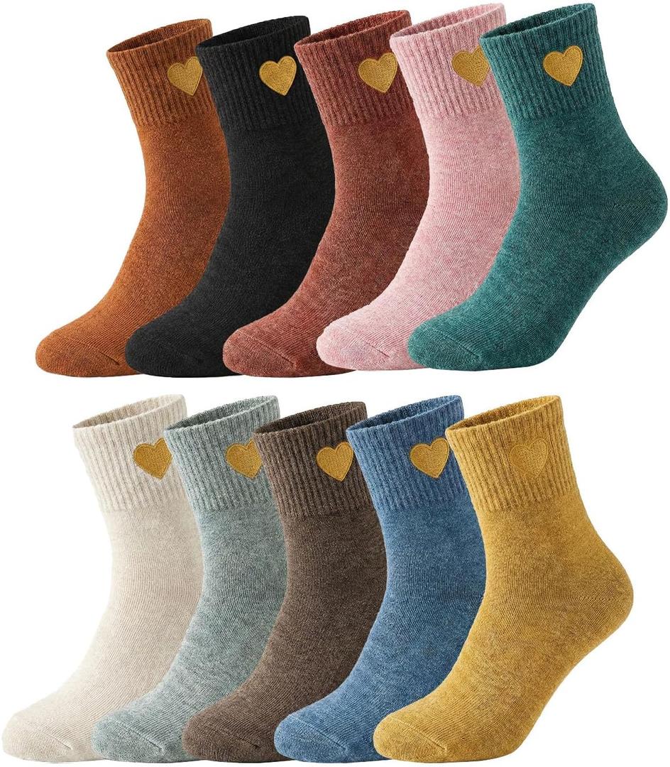 Bestag 10 Pairs Cute Womens Socks Ankle Sock for Women Crew Elastic Ankle Length Lightweight Low Cut with Gifts Boxs