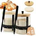 50oz Sourdough Starter Jar, Wide Mouth Sourdough Jar, Large Capacity Sourdough Starter Kit with Lid, Band, Date Tracker, Temp, Sourdough Bread Starter Kit for Perfect Sour Dough(2 Pack)