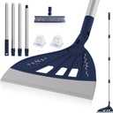Magic Air Broom Household Silicone Broom for Floor Cleaning, Multifunctional Floor Squeegee with 60 Aluminum Adjustable Handle, Pet Hair for Glass, Fine Dust, Hair, Liquids (Blue)