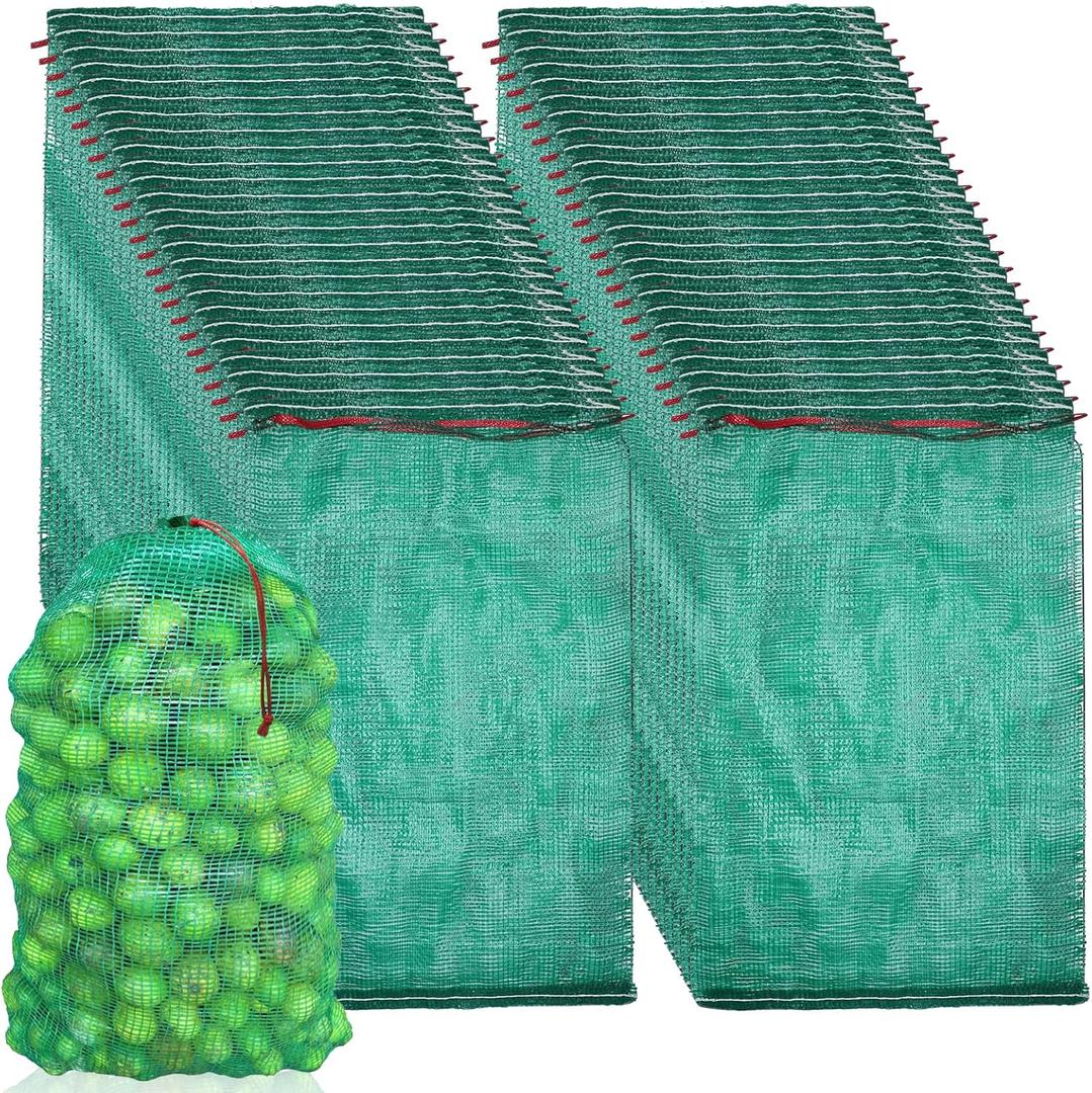 50 Pcs Extra Large Mesh Produce Bags 70 lbs Reusable Onion Bags Sacks Vegetable Storage Bags 21 x 32 Drawstring Fresh Mesh Onion Bag Washable Net Bag for Onions Potato Firewood Crawfish