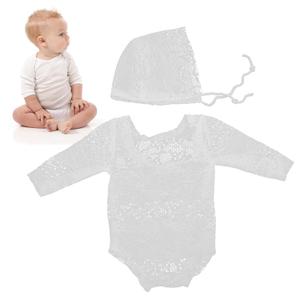 Photography Prop, Photography Prop Set Lace Fabric Design Good Air Permeability Soft Material for Home for Baby for Photography(White) 0-1