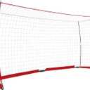 ANCHEER Portable Soccer Goal Net for Teens/Adults - Quick Set-Up Soccer Net for Backyard12 x 6 ft (12 x6 ft, Red)
