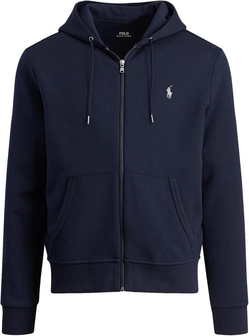 Polo Ralph Lauren Men's Double-Knit Full-Zip Hoodie (Large, (Fall/Winter 2022) Newport Navy)