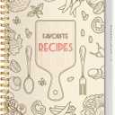 LuBudingJoy Blank Recipe Notebook to Write in Your Own Recipes, Full Page Sprial Hardcover Personal Recipe Organise, Recipe Journal Hold 140 Recipes(Wood Color) (8.5" x 11")