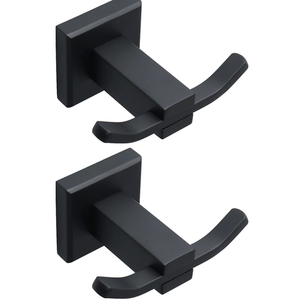 Alise Double Towel Hooks Gold, Wall Mount Coat Hook Towel Robe Clothes Hanger for Bathroom Kitchen Garage Hotel Cabinet, SUS304 Stainless Steel Wall Hooks for Hanging Coat Hat Towel, Pack of 2