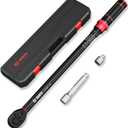 VANPO Torque Wrench 1/ 2-Inch Drive, 20-260 Ft-Lb/ 27.1-352.3 Nm, 22.04", Click Style, Dual Direction, 72 Tooth, Adjustment Torque Wrench with 1/ 2" to 3/ 8" Adapter & 125mm Extension Bar for Car & Truck