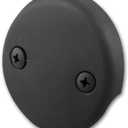 Dual Hole Bathtub Drain Overflow Plate with Two Matching Screws, Easy to Install, Matte Black