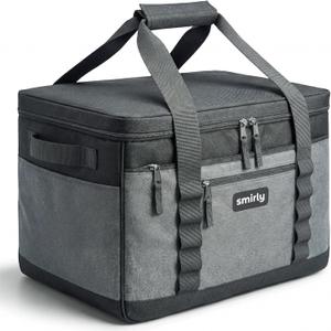 SMIRLY Cooler Bags Insulated Collapsible Cooler, Portable Leakproof and Soft Sided - Large Foldable Ice Chest for Camping, Beach, Travel, Picnic, Car, Grocery, Dark Grey