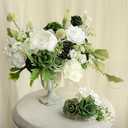 Ling's moment Artificial Flowers, 25Pcs 3" Roses in Emerald Green Shades, Realistic DIY Foam Floral Fill for Wedding Bouquets/Centerpieces, Outdoor Party Backdrops, Room/Table, Garden/Pot Decorations