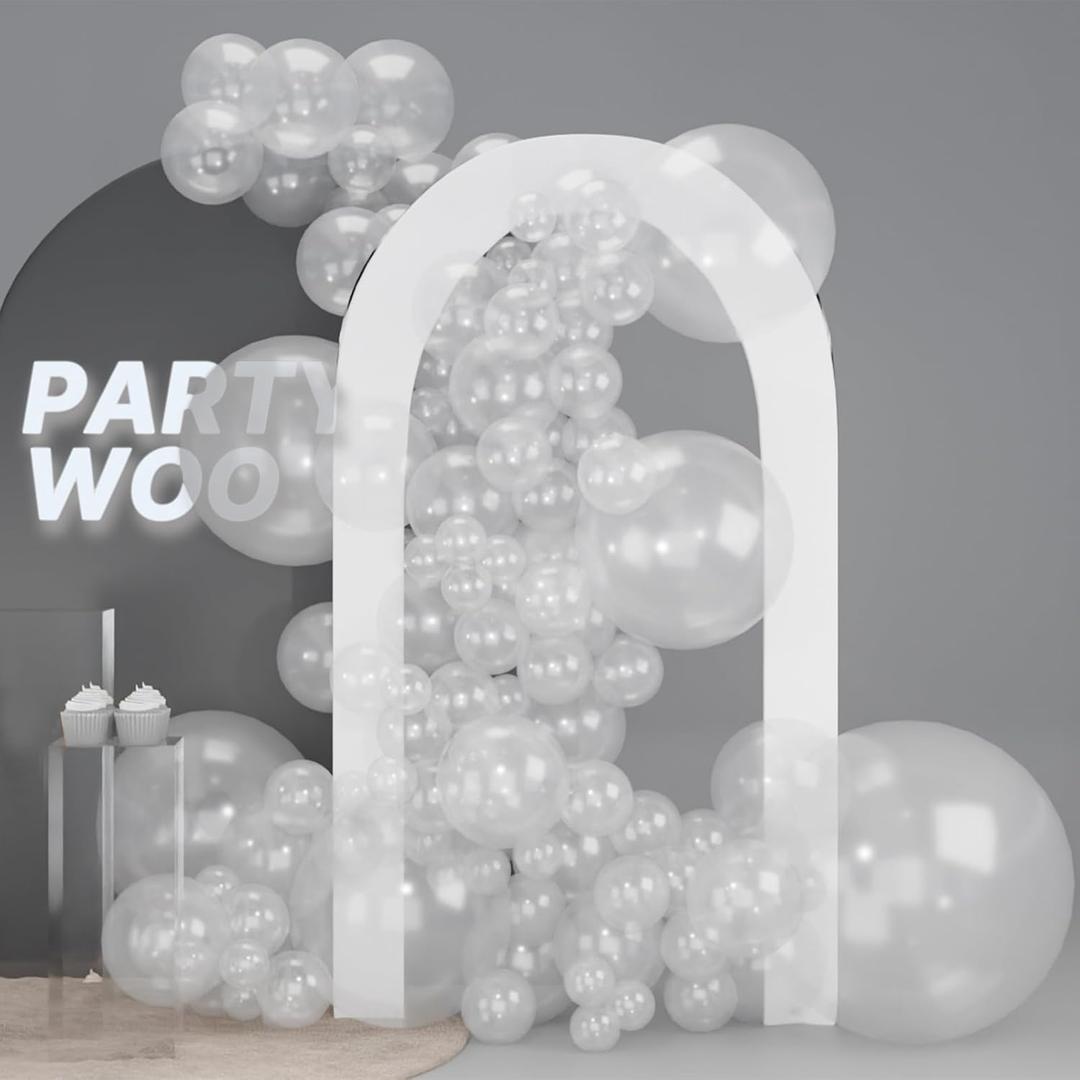 PartyWoo Clear Balloons 127pcs Different Sizes of 36 18 12 10 5 Inch Transparent Balloon Arch Kit for Graduation Wedding Baby Shower Bridal Shower Anniversary Birthday Party Decorations Clear-Y2