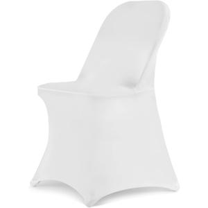 HAINARverS Folding Chair Covers, 100PCS Upgrade Universal Fitted Stretch Spandex Chair Cover Protector for Wedding,Party,Banquet, Celebration (White, 100 PCS)