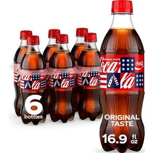 Coca-Cola Soda Soft Drink Bottles, 16.9 fl oz, 24 Pack | Carbonated drink with classic cola flavor, EXP: Jun/29/2026