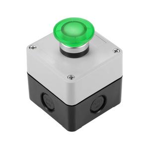 uxcell Push Button Switch Station Momentary 1NC 1NO Mushroom Green Switch, 600V 10A