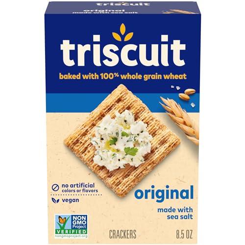 Triscuit Original Whole Grain Wheat Crackers, Vegan Crackers, Healthy Snacks, Lunch Snacks, 8.5 oz, Set of 4 Best By: 28OCT25