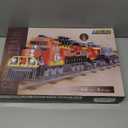 City Train Building Set, Stem Trains Building Toy for Boys Girls Ages 6-14, BNSF Freight Trains Model for Kids and Adult, Stem Locomotive Train Building Blocks, Christmas Birthday Gifts 635 PCS (Orange)