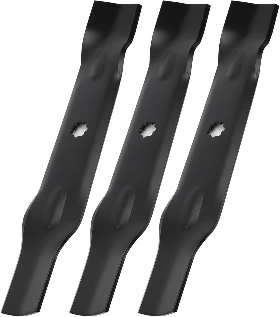 GY20852 High Lift Mower Blades for 48" Cut Deck, GX21784 Mower Blades Compatible with John Deere 145 155C D140 D150 D160 LA130 LA140 LA145 LA155 E160, Replace AM141035/GX21785/GX21785, 3 Pack