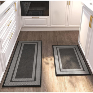 MontVoo Kitchen Rugs Rubber Non-Slip Kitchen Rugs and Mats,Washable Kitchen Mats for Floor,Absorbent Kitchen Runner Hallway, Laundry Room, in Front of Sink, Rubber Backing, 20"x32"+20"x47"