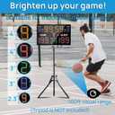 YZ LED Basketball Scoreboard with Shot Clock, Portable Scoreboard Basketball, Digital Scoreboard with Remote, Electronic Scoreboard with Timer Clock, Digital Score Keeper Outdoor, Size: 22.8”x13.7”x0.9”