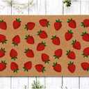 Haukea Cute Strawberry Door Mat Outdoor Aesthetic Welcome Mats for Front Door Cute Door Mat Outside Entrance Non Slip Door Mats for Outside Entry Porch Back Door Home Decor, Strawberry