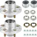 Youxmoto Galvanized Trailer Idler Hub kit, 5 on 4.5 for 3500 lbs Trailer Axle, 5x4.5 Trailer Hub Assembly, Set of 2, with Bearing, Grease Seal Grease Cap, (Fits 1-1/16'' to 1-3/8'' spindles)