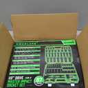 SWANLAKE 1/2" Drive Impact Socket Set, 66-Piece Standard SAE (3/8"-1-1/4") and Metric (8-24mm) Size, 6 Point, Cr-V, 1/2-Inch Drive Ratchet Handle, Extension Bar, Impact Universal Joint