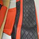 for Chevy Silverado & GMC Sierra Leather Seat Covers, Crew Cab 1500 2019-2026, 2500HD 3500HD 2020-2026, Custom Fit Truck Pickup Seat Cover Full Set, Black (with Rear Armrest/Seatback Storage) Color: Red-Black