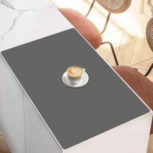 24"x32"(60cmx80cm) Silicone Mat for Kitchen Counter, Heat Resistant Non-Slip Countertop Protector, Waterproof Silicone Craft Mat for Kitchen Island, Dark Gray