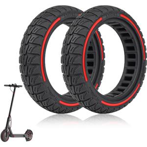 8.5x2-6.1 Solid Rubber Tire for Xiaomi M365/PRO/PRO2/1S/Mi 3/Gotrax GXL/XR/V2/Hiboy S2 Electric Scooter Accessories - Anti-Slip, Puncture Proof (Red)