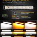 Auxbeam 6 Modes Amber White Series, 20 Inch LED Light Bar 420W, Strobe Light Flashing Warning Emergency, Spot Flood Combo Off Road Light for Trucks, Cars, ATVs, UTVs, Boats