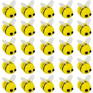 25 Pcs Wool Felt Bees, Bees for Crafts Yellow Cute Mini Bees for DIY Craft Costume Baby Shower Gender Reveal Bee Themed Party Decoration