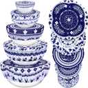 5 Pieces Bowl Covers Reusable, 5 Multi-Size Elastic Cloth Fabric Bowl Covers for Bread Proofing Stretch Food Covers Washable for Food Fruits Leftover (Blue)