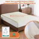 Organic Cotton Twin Mattress Protector - Top&Side 100% Waterproof Mattress Protector, Breathable Organic Mattress Protectors, Noiseless Twin Mattress Protectors Waterproof 75x39x17 in