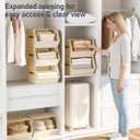 Stackable Closet Organizers and Storage Bins, Open Front Closet Shelf Organizer System With Steel Frame, Clothes Storage Basket Fabric, Collapsible Closet Drawers for Wardrobe, Nursery ,Toy, 4 Pack 11.4 x 12.6 x 9.8