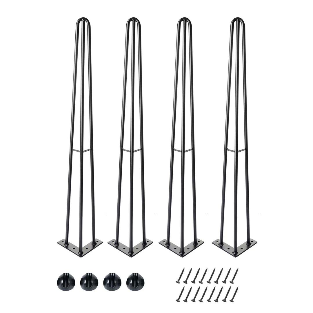 22Inch Hairpin Table Legs for Furniture Set of 4,Furniture Legs, Sturdy Cast lron Modern Metal Desk Legs,1300lbs Load Capacity for Coffee Table,Dresser Legs ，Night Stand Desk Bench，Desk